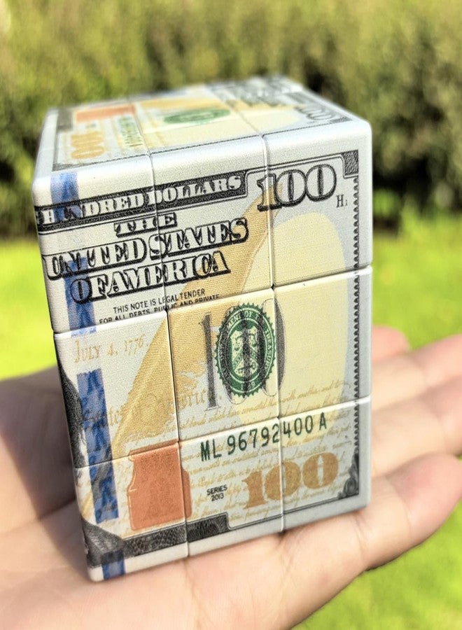 Kugoa Hundred Dollar Cube 3x3 Magic Cube US $100 Bill Pattern Money Design Speed Cube Puzzle, Brain Teaser Puzzle Toys for Child Adults - Image 3